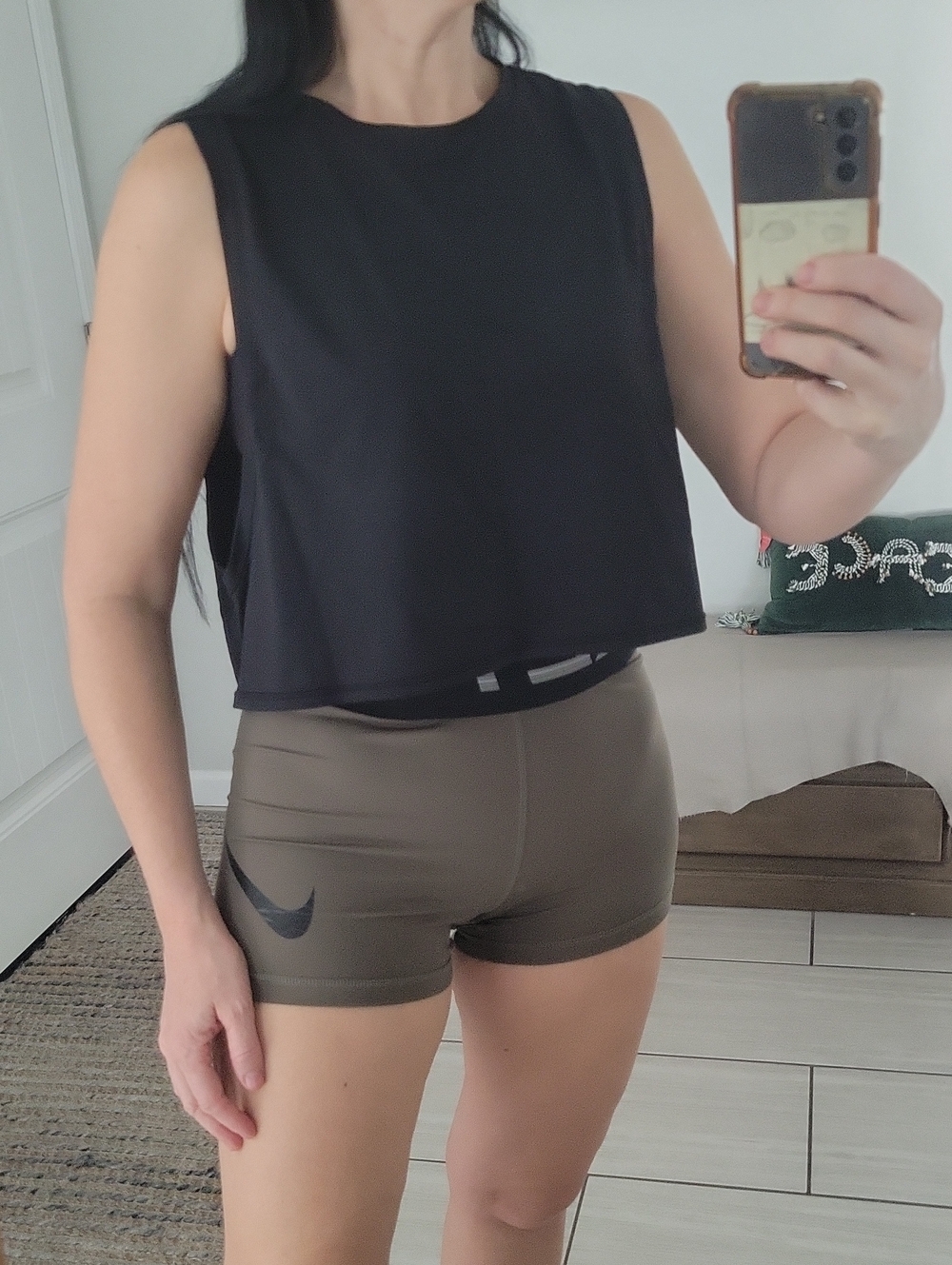 lululemon athletica Black Cropped Performance Tank